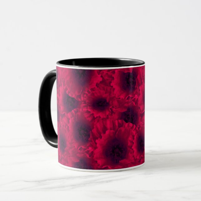 Rote Mohnblumen Tasse (Vorderseite Links)