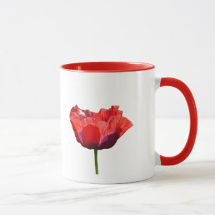 Rote Mohnblumen-Tasse Tasse