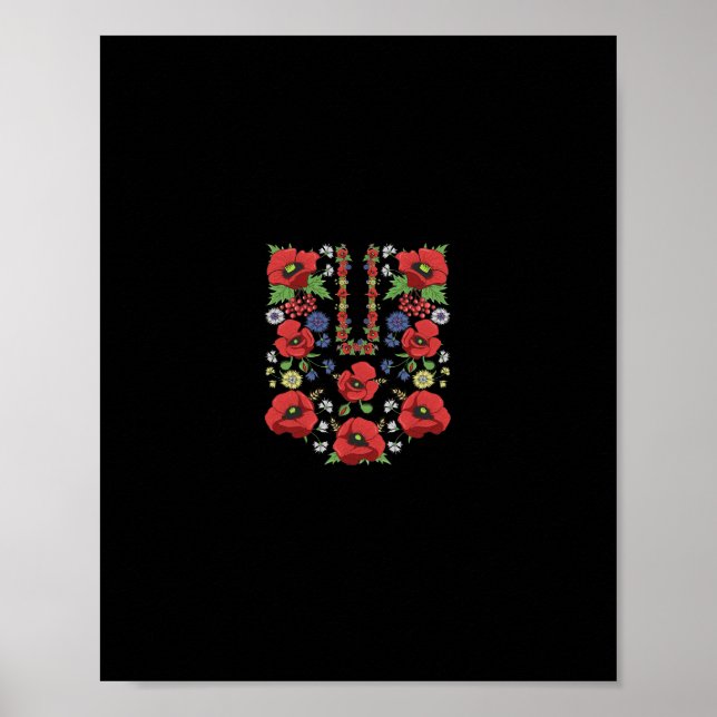 Rote Mohnblumen Ukraine Hübsche Blumen Ukrainische Poster (Vorne)