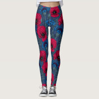 Rote Mohnblumen und blaue Maisblumen auf blau