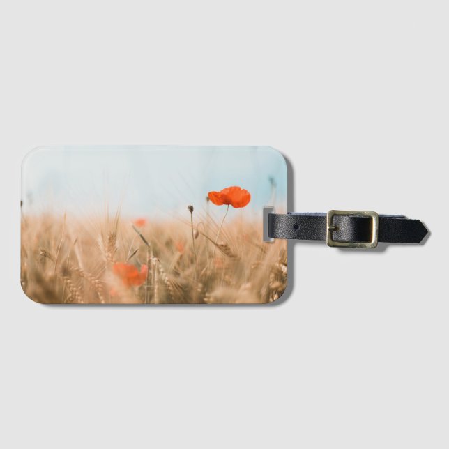 Rote Mohnblumen und Goldgerste Gepäckanhänger (Vorderseite (Horizontal))