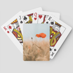 Rote Mohnblumen und Goldgerste Spielkarten