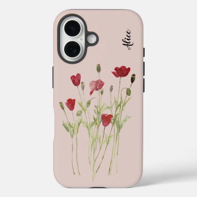 Rote Mohnblüte, Sommerwiese, wilde Blume Case-Mate iPhone Hülle (Rückseite)