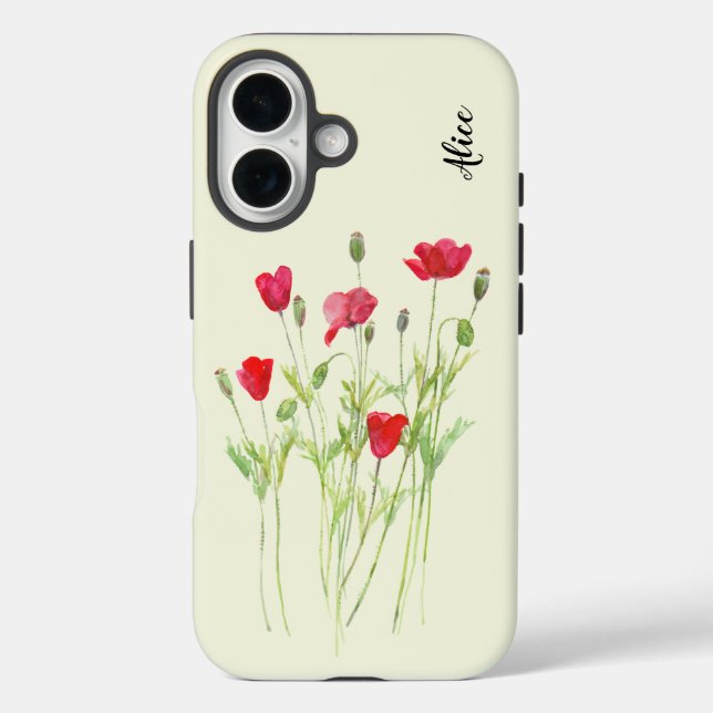 Rote Mohnblüte, Sommerwiese, wilde Blume Case-Mate iPhone Hülle (Rückseite)