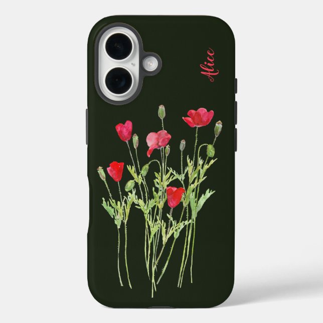 Rote Mohnblüte, Sommerwiese, wilde Blume Case-Mate iPhone Hülle (Rückseite)
