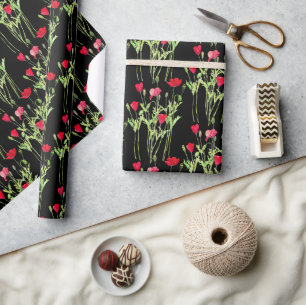 Rote Mohnblüte, Sommerwiese, wilde Blume Geschenkpapier