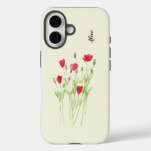 Rote Mohnblüte, Sommerwiese, wilde Blume