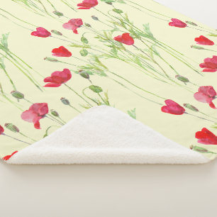 Rote Mohnblüte, Sommerwiese, wilde Blume Sherpadecke