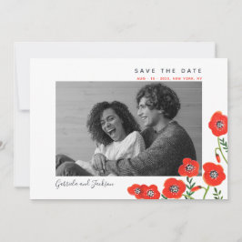 Rote Mohnblüten Moderne Hochzeit speichern das Dat Save The Date