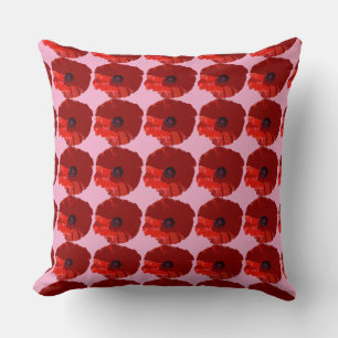 ROTE MOHNKLATSCH MOHN BLUME  KISSEN