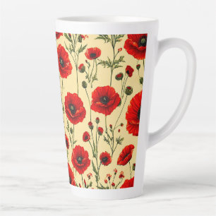 Rote Mohnmuster Milchtasse