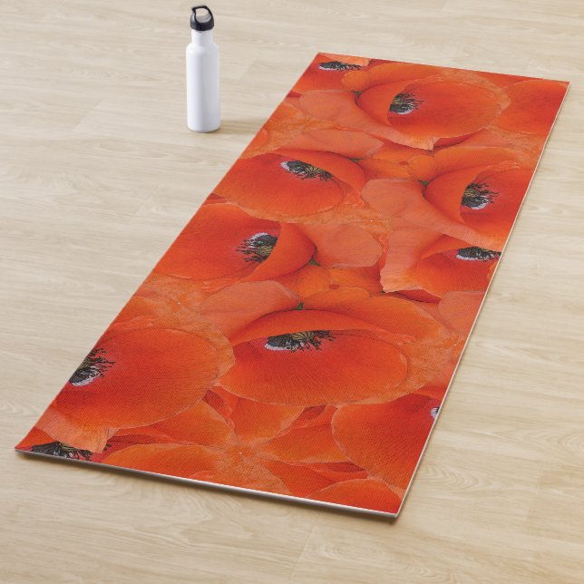 Rote Mohnmuster Yogamatte (Beispiel)