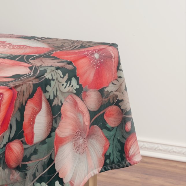 Rote Mohntischdecke Tischdecke (Beispiel)