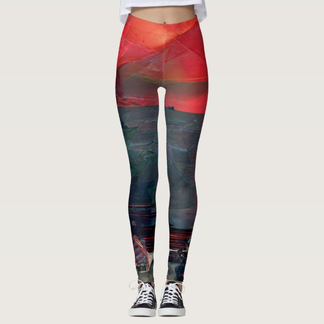 Rote Mond-Leggings Leggings (Vorderseite)