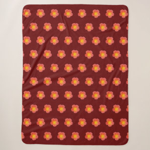 Rote Moosrosen-Nahtlos-Muster-Sherpa-Decke Sherpadecke