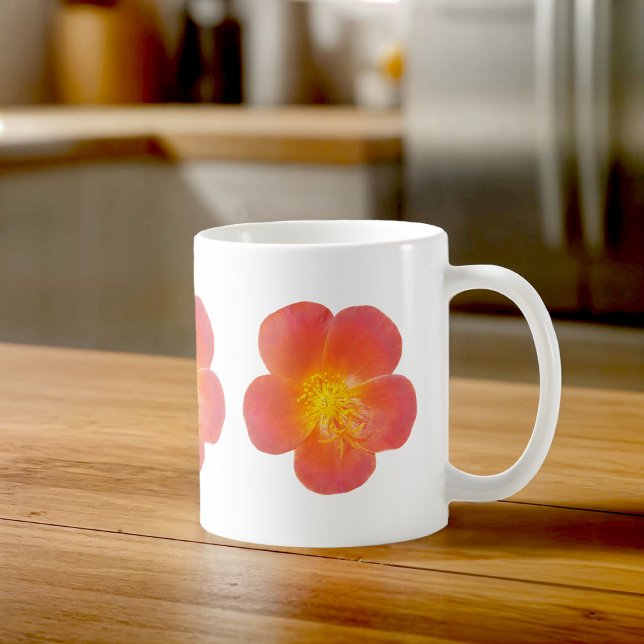 Rote Moosrosen-Tasse Kaffeetasse (Mug with red moss roses)