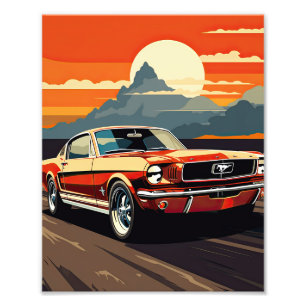 Rote Muscle Cars Fotodruck