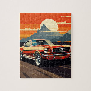Rote Muscle Cars Puzzle