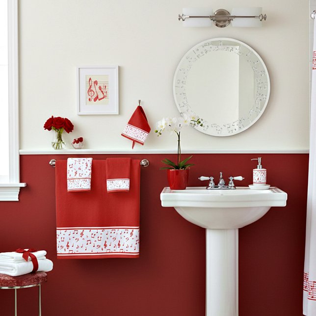 Rote Musik Badhandtuch Set (Von Creator hochgeladen)