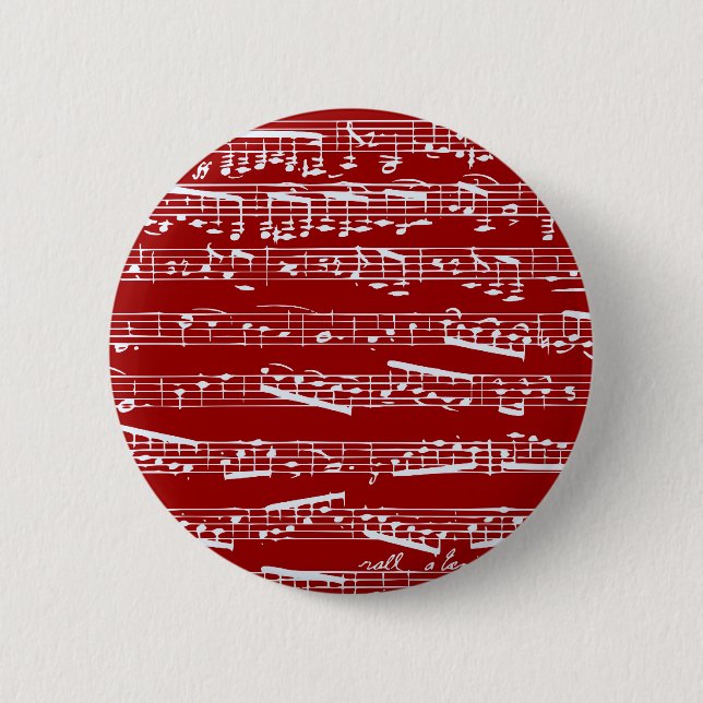 Rote Musiknoten Button (Vorderseite)