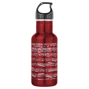 Rote Musiknoten Edelstahlflasche