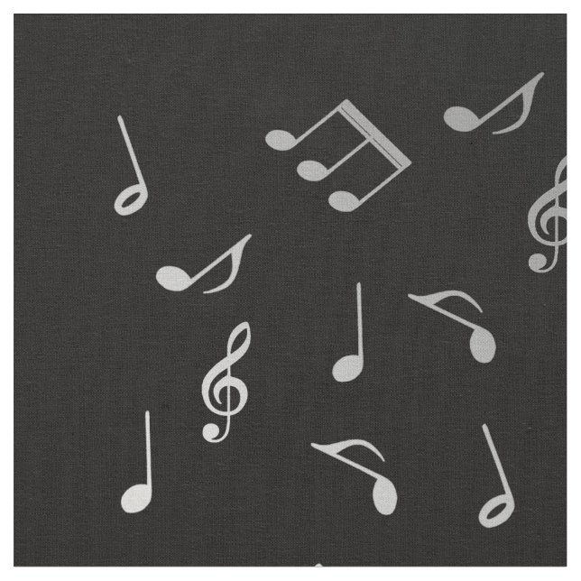 Rote Musiknoten und Silberschwarz Stoff (Nahaufnahme)