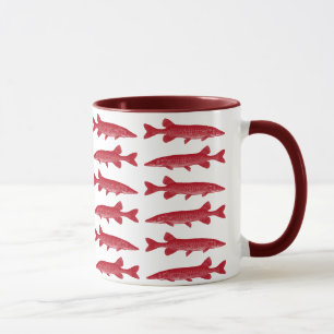 Rote Muskie Fische Tasse