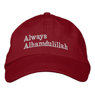 Rote Mütze "Always Alhamdulillah" Bestickte Baseballkappe