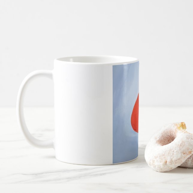 Rote Mütze Kaffeetasse (Mit Donut)