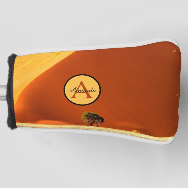 Rote Namibia Sanddünen Foto Monogramm Golf Headcover (Vorderseite)