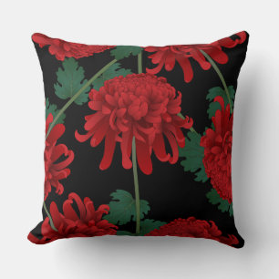 Rote Narbe Floral Reversible Pilze Kissen