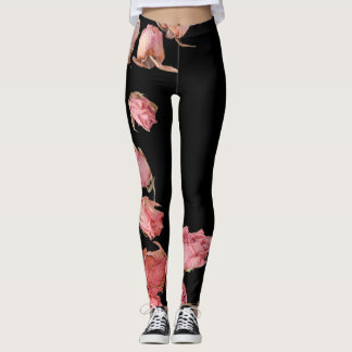 Rote natürliche Rose auf transparentem Hintergrund Leggings