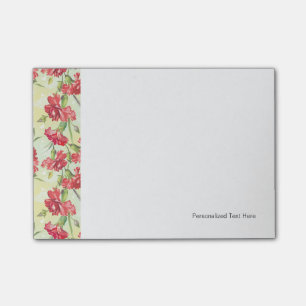 Rote Nelken auf Grün mit Schmetterlingen Post-it Klebezettel