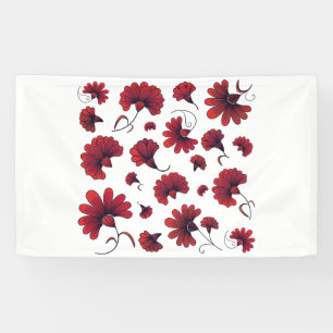 Rote Nelken-Vektor-Musterblume Banner
