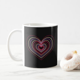 Rote Neon-Herz Kaffeetasse