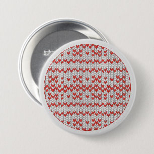 ROTE NORDIC STRICK Runder Button Button / Grau