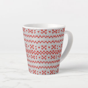 ROTE NORDISCHE STRICK Latte-Tasse Milchtasse