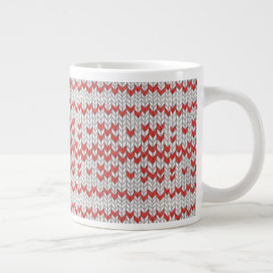 ROTE NORDISCHE STRICKMOTIVE Große Tasse