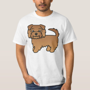 Rote Norfolk-Terrier-Cartoon-Hunde-Illustration T-Shirt