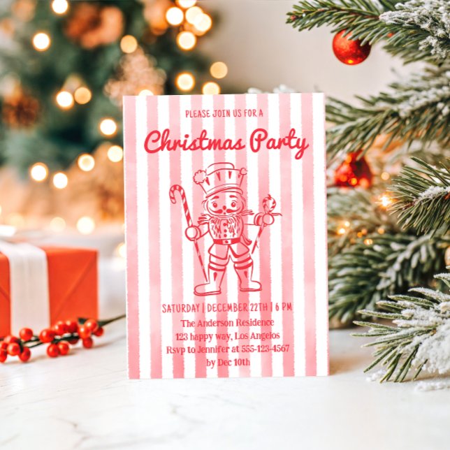 Rote Nussknacker-Weihnachtsfeier Einladung (Von Creator hochgeladen)