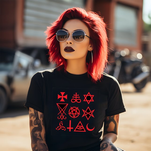 Rote Okkult-Symbole T-Shirt (Von Creator hochgeladen)