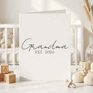 Rote Oma Est Jahr Minimal Schrift Lettering Karte