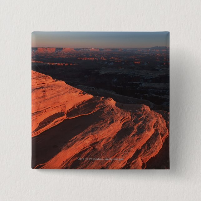 Rote orange Felsen-Seite in Utah Button (Vorderseite)