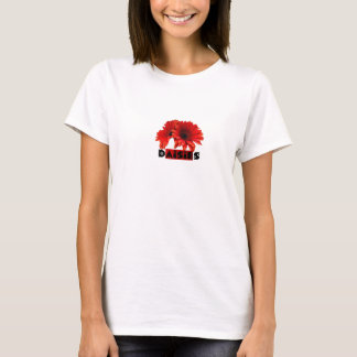 Rote orange Gänseblümchen T-Shirt