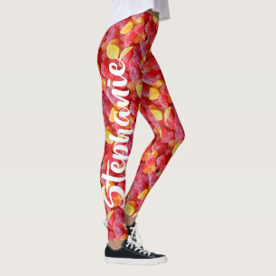 Rote orange Gelb-Süßigkeits-Süßigkeiten, Leggings