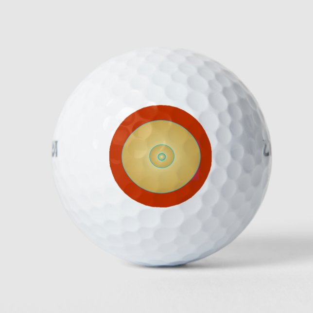 Rote/orange/grüne Kreise. Golfplätze Golfball (Vorderseite)