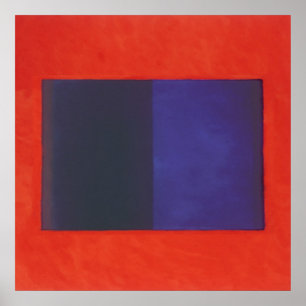 Rote Orange in blau Poster