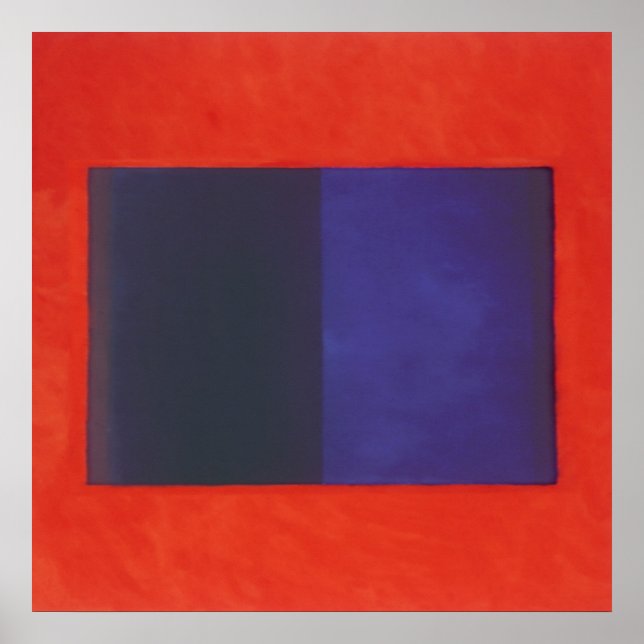 Rote Orange in blau Poster (Vorne)