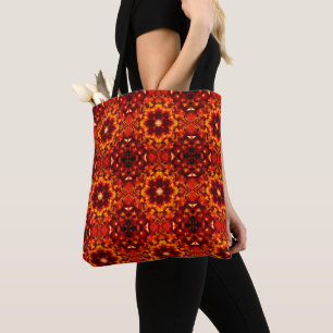 Rote Orange Kaleidoskop Drucktasche