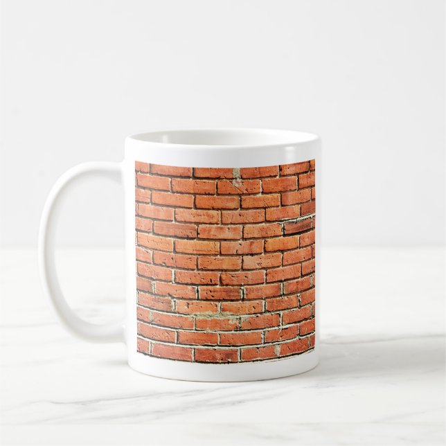 Rote Orange Kleine Backsteinmauer Kaffeetasse (Links)